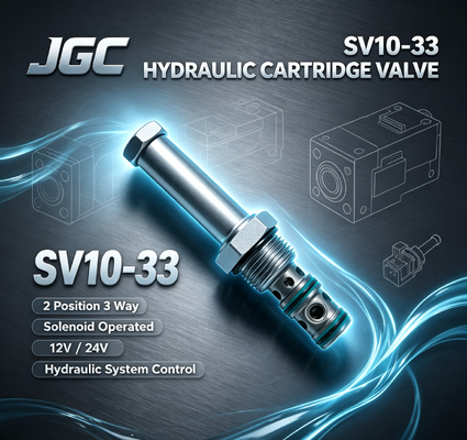 SV10-33 솔레노이드 작동 방향 제어 밸브 2 위치 3 방향 유압 솔레노이드 카트리지 밸브 12V 24V