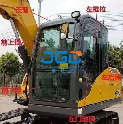 XE75DA 85C 80 전면 하단 기어 유리 굴삭기 전면 댐퍼 유리 후면 곡면 유리