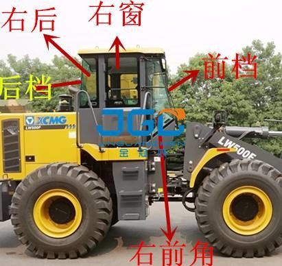 LW500F 로더 전구 후면 블록 왼쪽 및 오른쪽 문 및 창문 상위 및 하위 측면 앵글 윈드 스크린