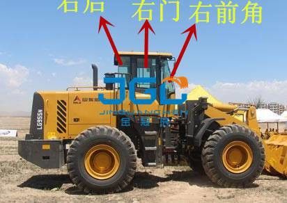 LG955N ZL50F 로더 전면 정지 후방 정지 왼쪽 및 오른쪽 창문 측면 각도 정지
