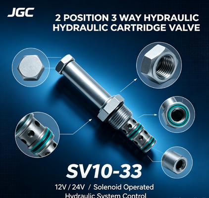 SV10-33 솔레노이드 작동 방향 제어 밸브 2 위치 3 방향 유압 솔레노이드 카트리지 밸브 12V 24V