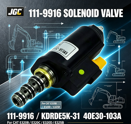 111-9916 CAT E320b E320c E320d E325b에 대한 12V 발굴기 그룹 솔레노이드 밸브 부품 번호 KDRDE5K-31 40E30-103A